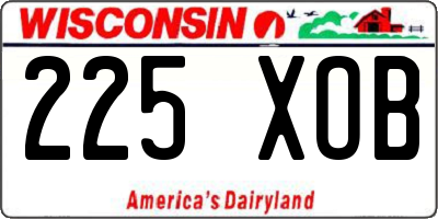 WI license plate 225XOB