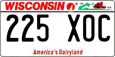 WI license plate 225XOC