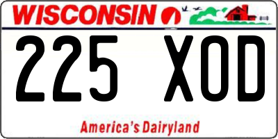 WI license plate 225XOD