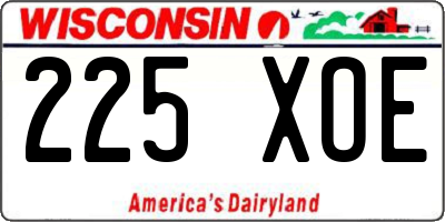WI license plate 225XOE