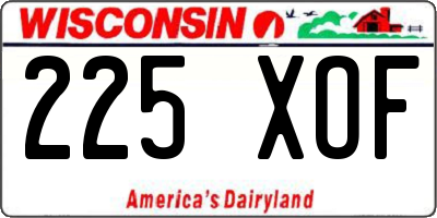 WI license plate 225XOF