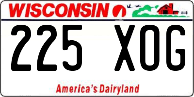 WI license plate 225XOG