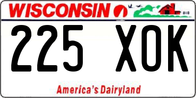 WI license plate 225XOK