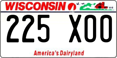 WI license plate 225XOO
