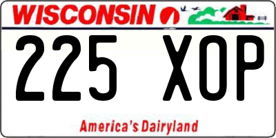 WI license plate 225XOP