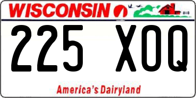 WI license plate 225XOQ