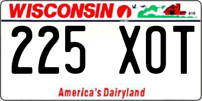 WI license plate 225XOT