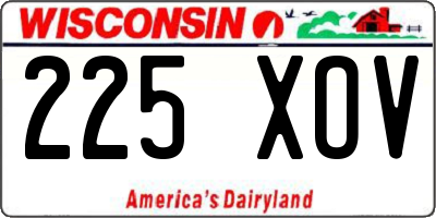WI license plate 225XOV