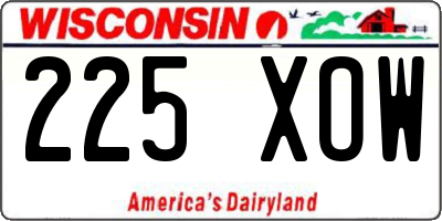 WI license plate 225XOW
