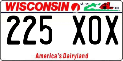 WI license plate 225XOX
