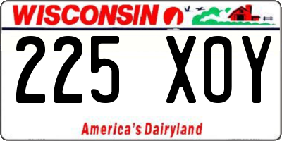 WI license plate 225XOY
