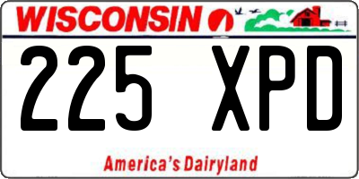 WI license plate 225XPD