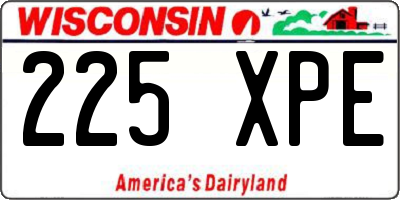 WI license plate 225XPE