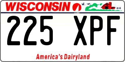 WI license plate 225XPF