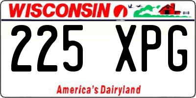 WI license plate 225XPG