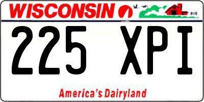 WI license plate 225XPI