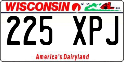 WI license plate 225XPJ