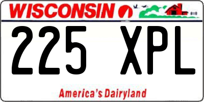 WI license plate 225XPL