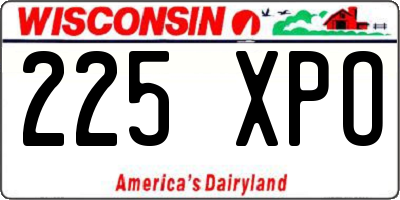 WI license plate 225XPO
