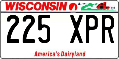 WI license plate 225XPR