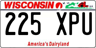 WI license plate 225XPU