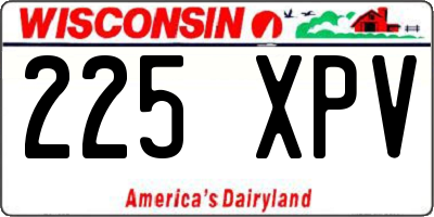 WI license plate 225XPV