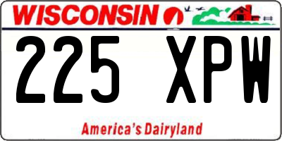 WI license plate 225XPW
