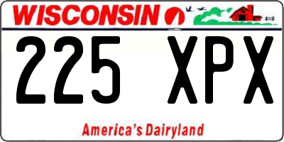 WI license plate 225XPX
