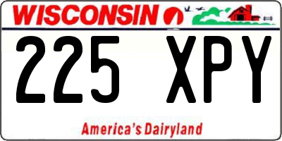 WI license plate 225XPY