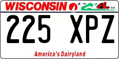 WI license plate 225XPZ
