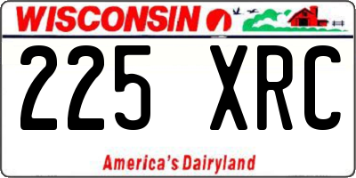 WI license plate 225XRC