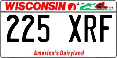 WI license plate 225XRF