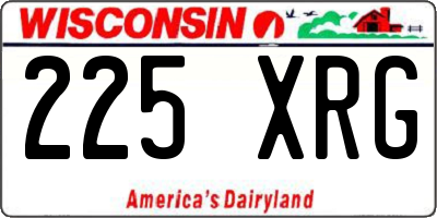 WI license plate 225XRG