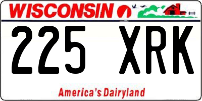 WI license plate 225XRK