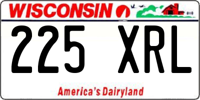 WI license plate 225XRL