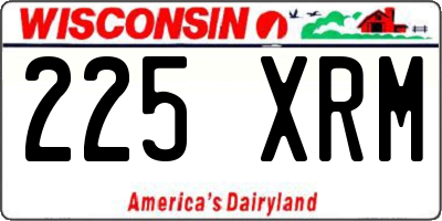 WI license plate 225XRM