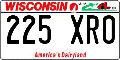 WI license plate 225XRO