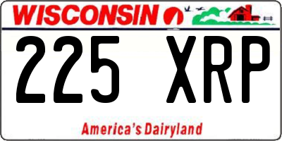 WI license plate 225XRP