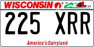 WI license plate 225XRR