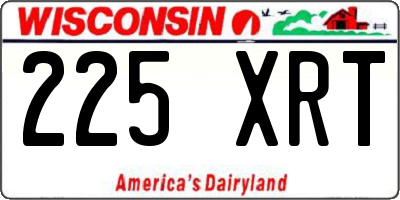 WI license plate 225XRT