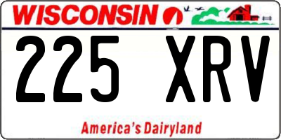 WI license plate 225XRV