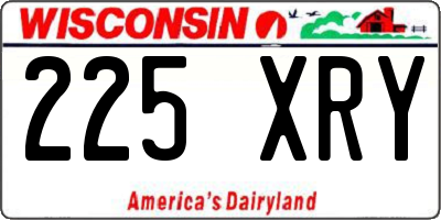 WI license plate 225XRY