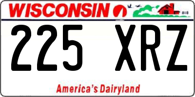 WI license plate 225XRZ