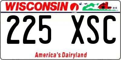 WI license plate 225XSC