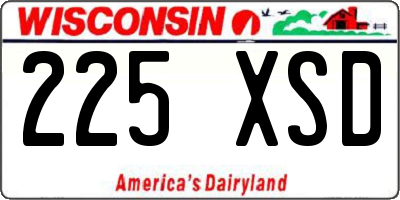WI license plate 225XSD