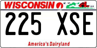 WI license plate 225XSE