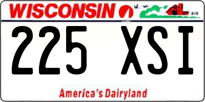 WI license plate 225XSI