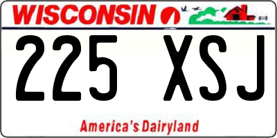 WI license plate 225XSJ