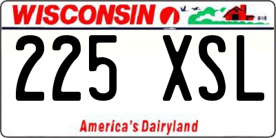 WI license plate 225XSL