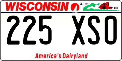 WI license plate 225XSO